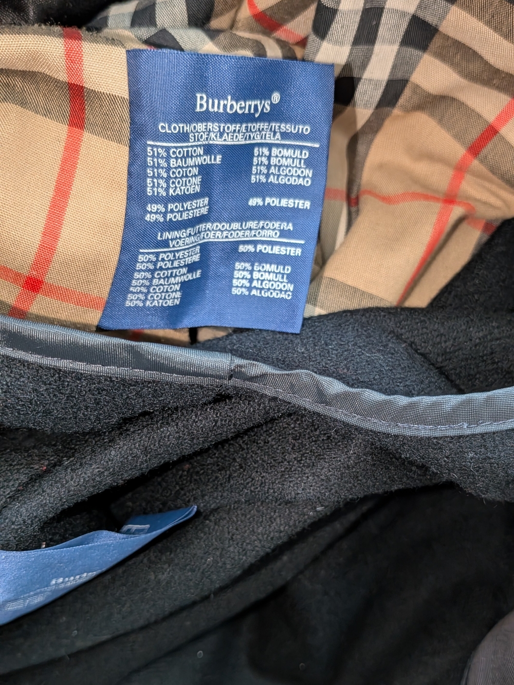Vintage Burberrys of London Black Trench Coat Removable Wool Liner Nova Check - Picture 4 of 16
